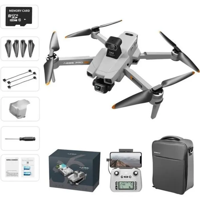 Drone 8K GPS FPV Caméra Full HD avec nacelle à 3 axes et évitement d’obstacles laser – Gris