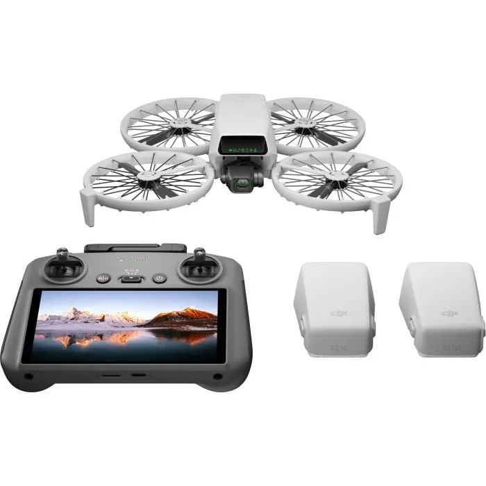 Drone caméra – DJI – Flip Fly More Combo (DJI RC 2) (GL) – Protection d’hélice pliable – CMOS 1/1,3″ – 4K/60 ips HDR – 31 min vol