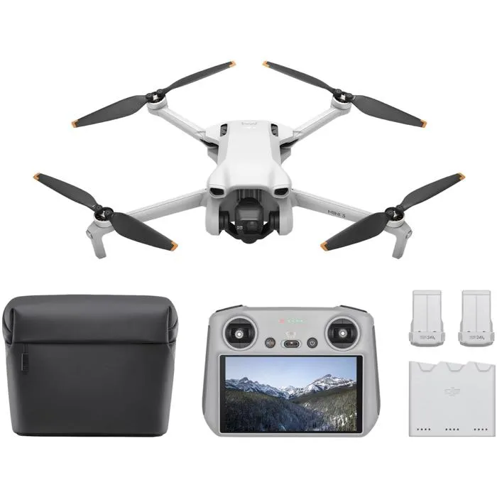 Drone – DJI – Mini 3 Fly More Combo – Avec radiocommande smart controller – Gris