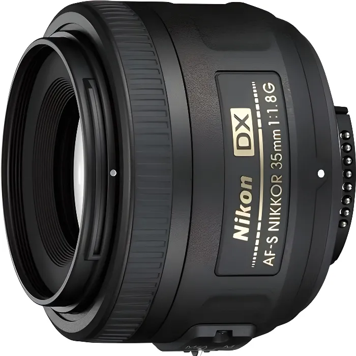 Objectif – NIKON – AF-S DX Nikkor 35 mm f/1.8 G – Ouverture F/1.8 – Montage Nikon F – Poids 200 g