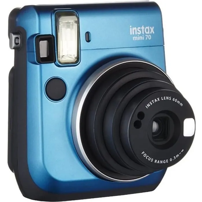 Appareil photo instantané FUJIFILM INSTAX MINI 70 – Bleu – Contrôle automatique de l’exposition – Mode Selfie