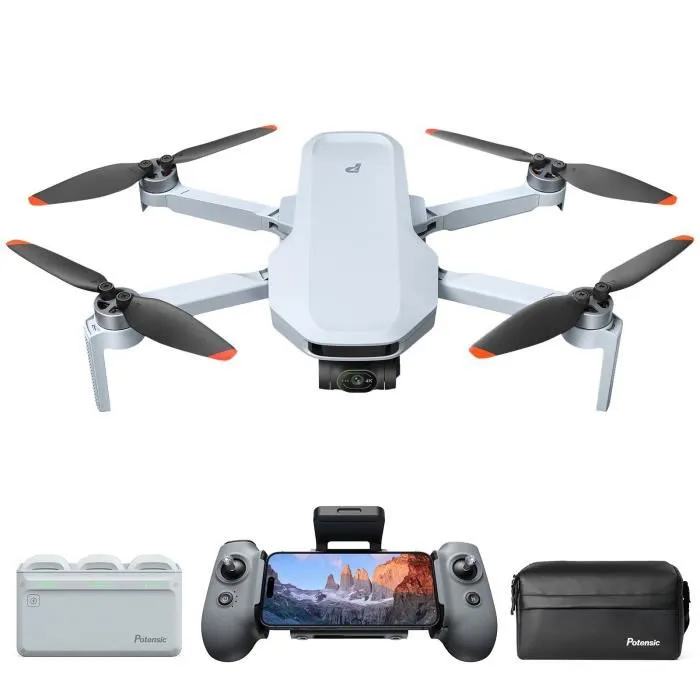 Drone – POTENSIC – ATOM 2 – Fly More Combo – Caméra HD/4K – GPS intégré – Autonomie de 15-25 minutes – Portée de 300 mètres