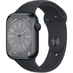 Apple Watch (Series 8) 2022 GPS 41 mm - Aluminium Minuit - Bracelet sport Noir - Reconditionné