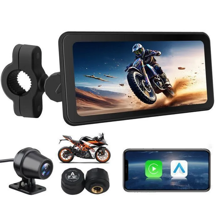Autoradio Moto – AWESAFE – 6.25″ Écran Tactile – CarPlay – Android Auto – Étanche avec DVR