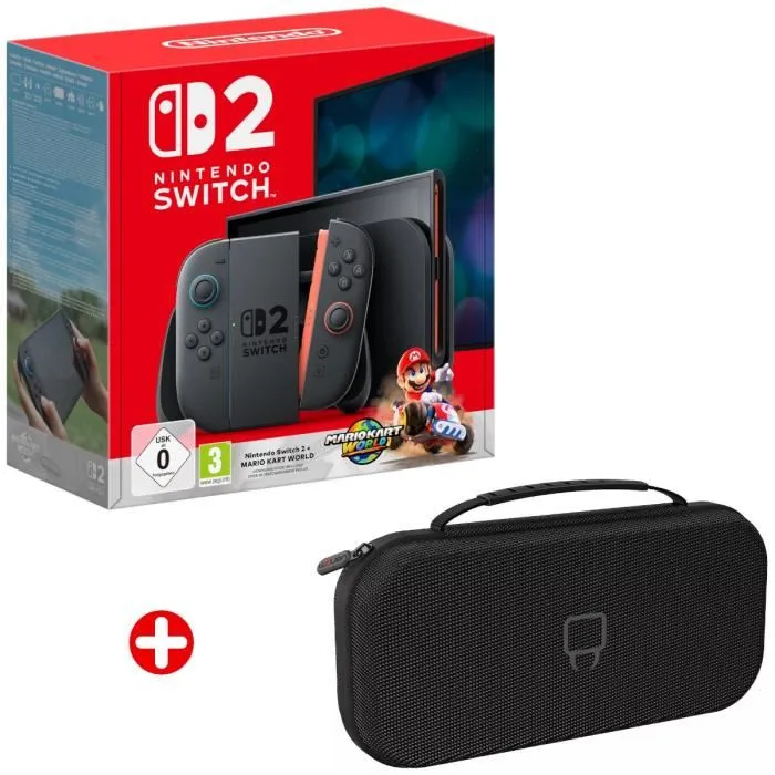 Console Nintendo Switch 2 + Mario Kart World (Code) + Housse de transport