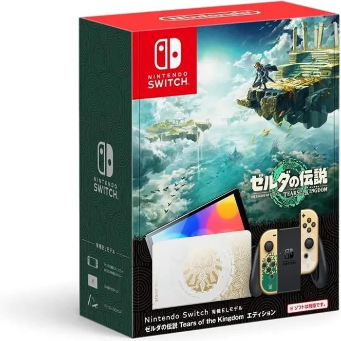 Console Nintendo Switch Modèle OLED Edition The Legend of Zelda : Tears of the Kingdom – Version JP Compatible Jeux Européens