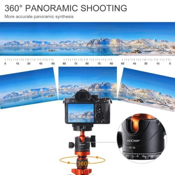 K&F Concept Trépied/Monopode Appareil Photo 175cm, Trépied Caméra Professionnel, Trépied Voyage en Aluminium pour DSLR – Image 2