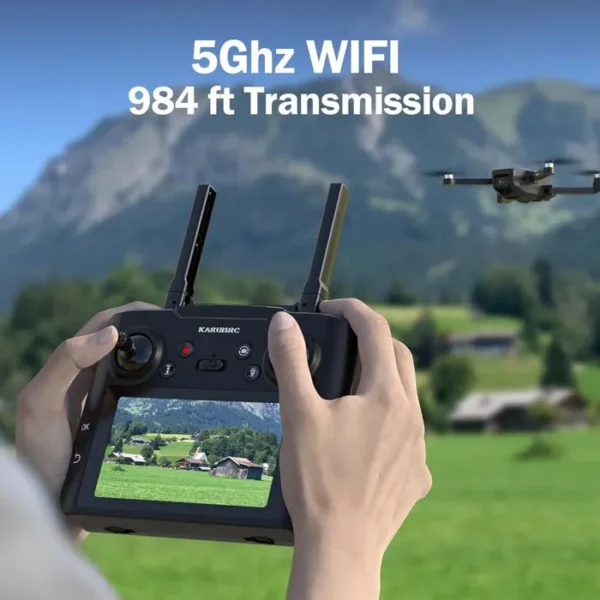 K600 Gps Drone Avec Caméra 4K,Télécommande Avec Uhd Écran,Drone Pliable Résistant Au Vent Avec Carte Sd,Drone Avec Valise De Trans – Image 3