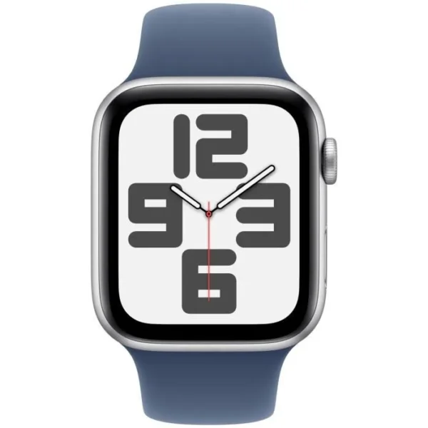 Apple Watch SE GPS - 44mm - Boîtier Silver Aluminium - Bracelet Denim Sport Band - S/M – Image 3