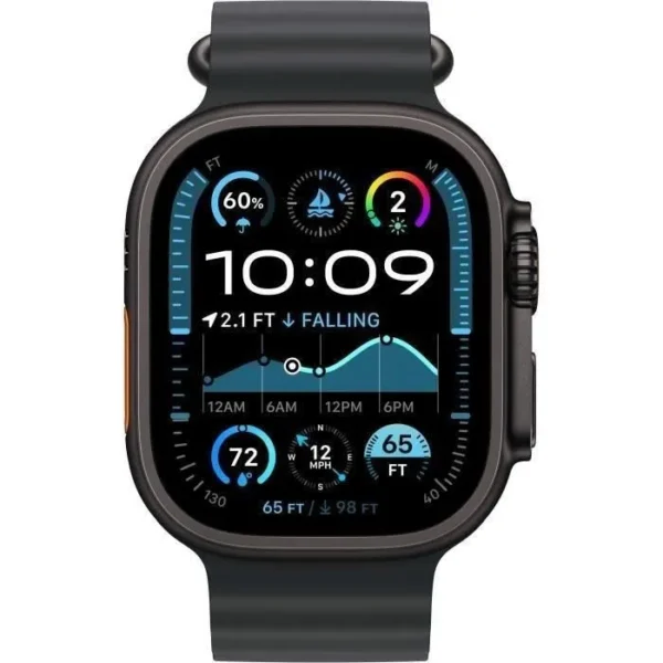 Apple Watch Ultra 2 GPS+Cellular 49mm Black Titanium - Bracelet Black Ocean Band (2024) - Reconditionné - Excellent état – Image 2