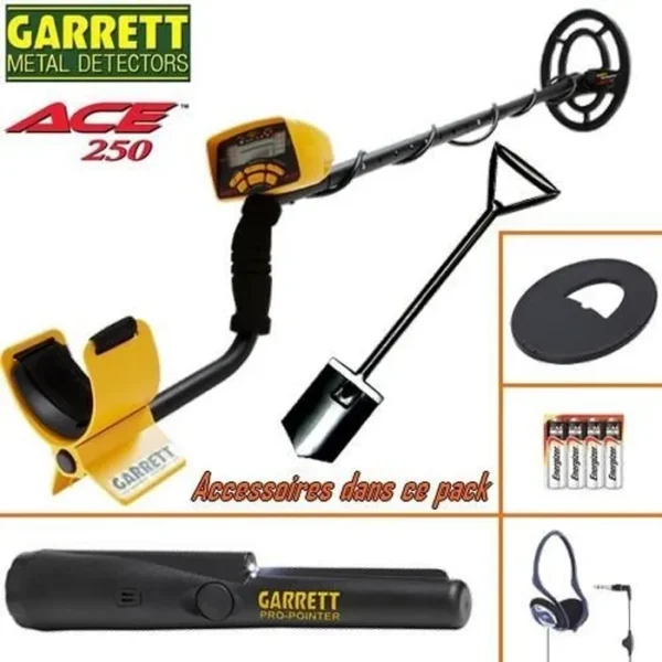 Détecteur de métaux - GARRETT - ACE 250 - Autonomie 35h - Couleur Jaune - Eléments détectés Métal – Image 2