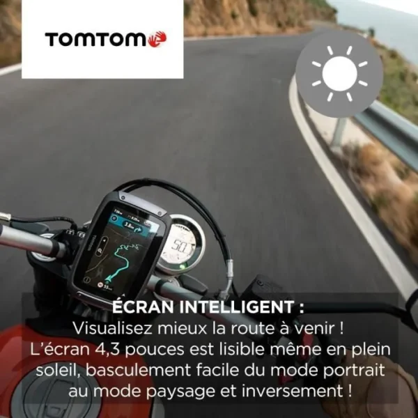 TomTom GPS Moto RIDER 550 Premium Pack - 4, 3 pouces, Carte Monde, TomTom Traffic, Alertes des zones de Danger, Appel Mains-Libres – Image 3