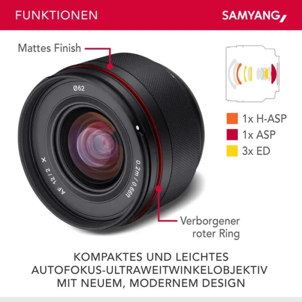 SAMYANG Objectif AF 12mm f/2 compatible avec Fuji X – Image 4