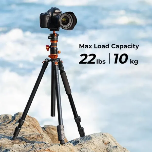90"-230 cm Trépied Appareil Photo, Trépied Photo Portable avec Axe Universel et Monopode, Trépied Caméra Prise de Vue Multi-angle – Image 4
