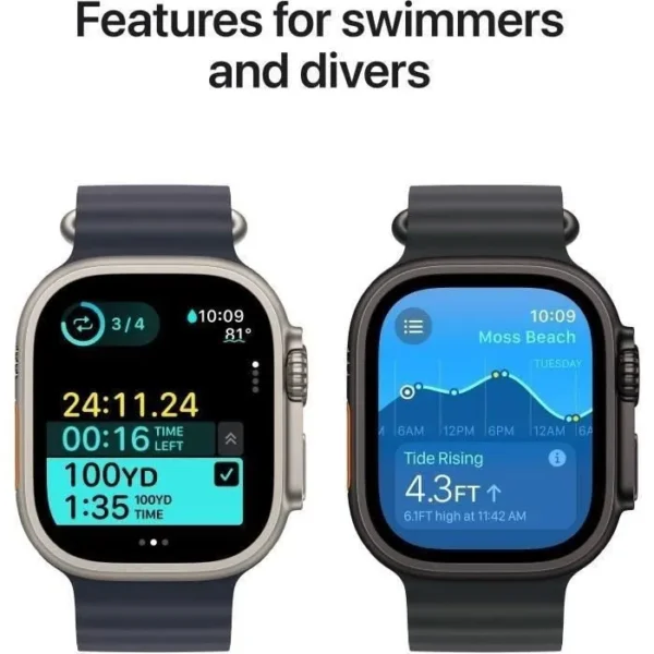Apple Watch Ultra 2 GPS+Cellular 49mm Black Titanium - Bracelet Black Ocean Band (2024) - Reconditionné - Excellent état – Image 4