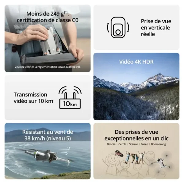 Drone - DJI - Mini 3 Fly More Combo - Avec radiocommande smart controller - Gris – Image 7