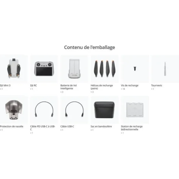 Drone - DJI - Mini 3 Fly More Combo - Avec radiocommande smart controller - Gris – Image 4