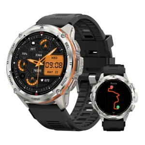 KOSPET Montre connecté Homme T3 Ultra GPS 50m Etanche, 45+ jours ,Répondre/appeler, Sommeil, Tracker d'Activit- Argent