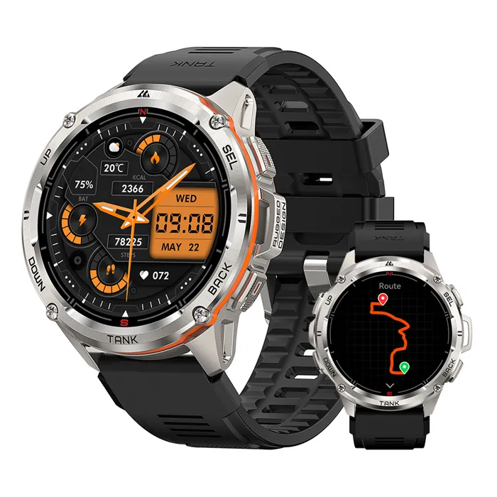 KOSPET Montre connecté Homme T3 Ultra GPS 50m Etanche, 45+ jours ,Répondre/appeler, Sommeil, Tracker d’Activit- Argent